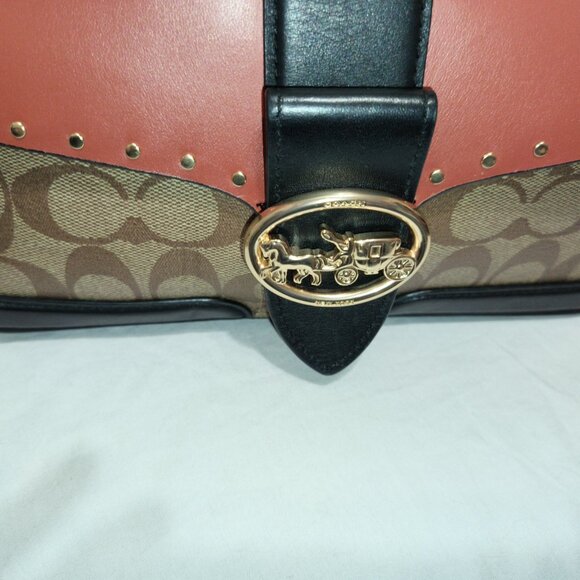 LIKE NEW COACH GEORGIE BAG WITH RIVETS GORGEOUS - Picture 8 of 12